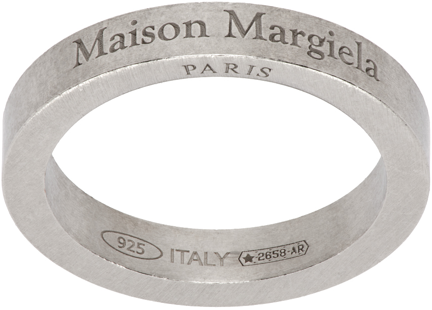 Maison Margiela: Silver Logo Ring | SSENSE