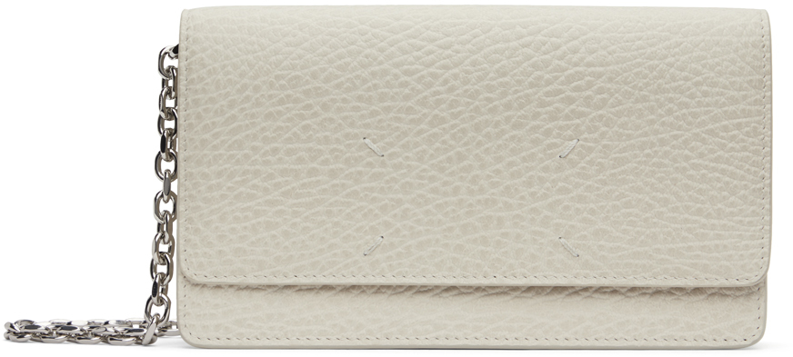 Maison Margiela Off-white Four Stitches Bag In H9677 Greige