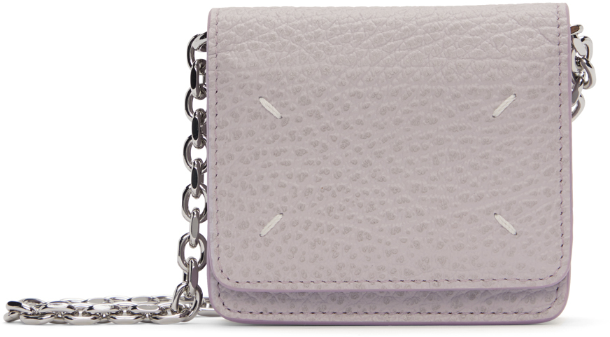 Maison Margiela Purple Four Stitches Chain Wallet Bag In T5166 Wisteria