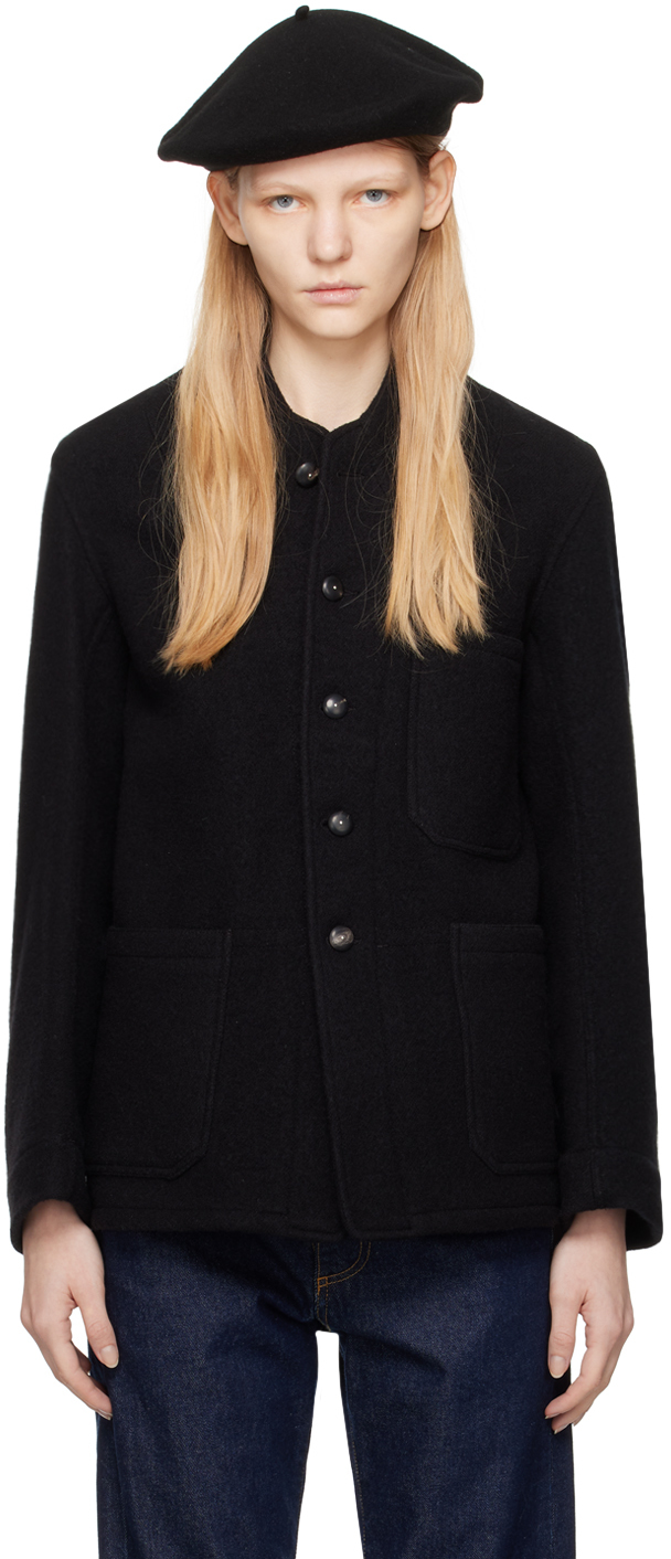 Maison Margiela Long-sleeve Wool Jacket In 900 Black