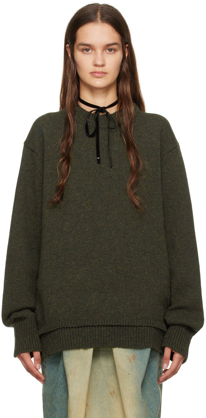 Green Elbow Patch Sweater