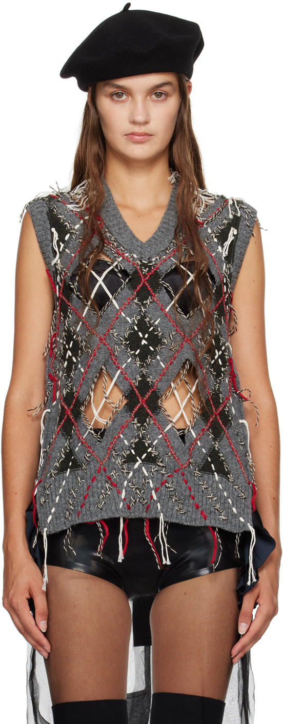 Maison Margiela Gray Cut-Out Vest