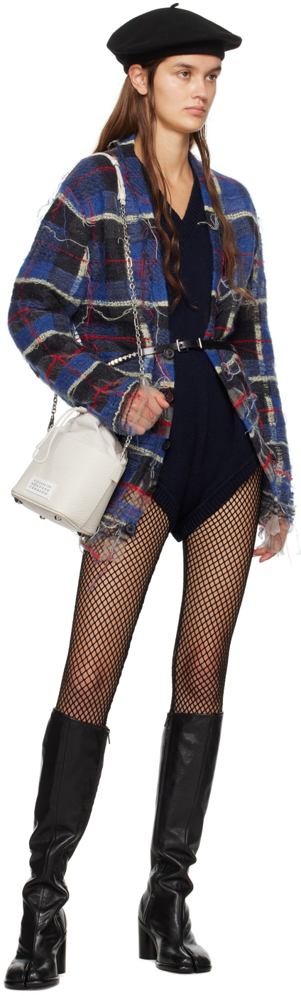 Maison Margiela Navy V-neck Sweater In 511 Navy