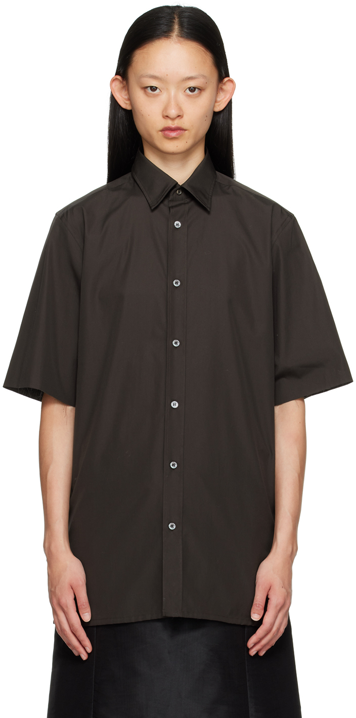 Maison Margiela: Brown Raw Edge Shirt | SSENSE