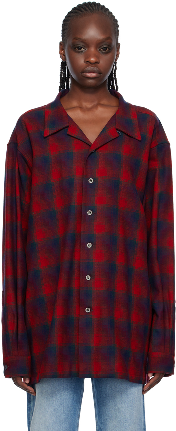 Maison Margiela Red Check Shirt In 001f Red