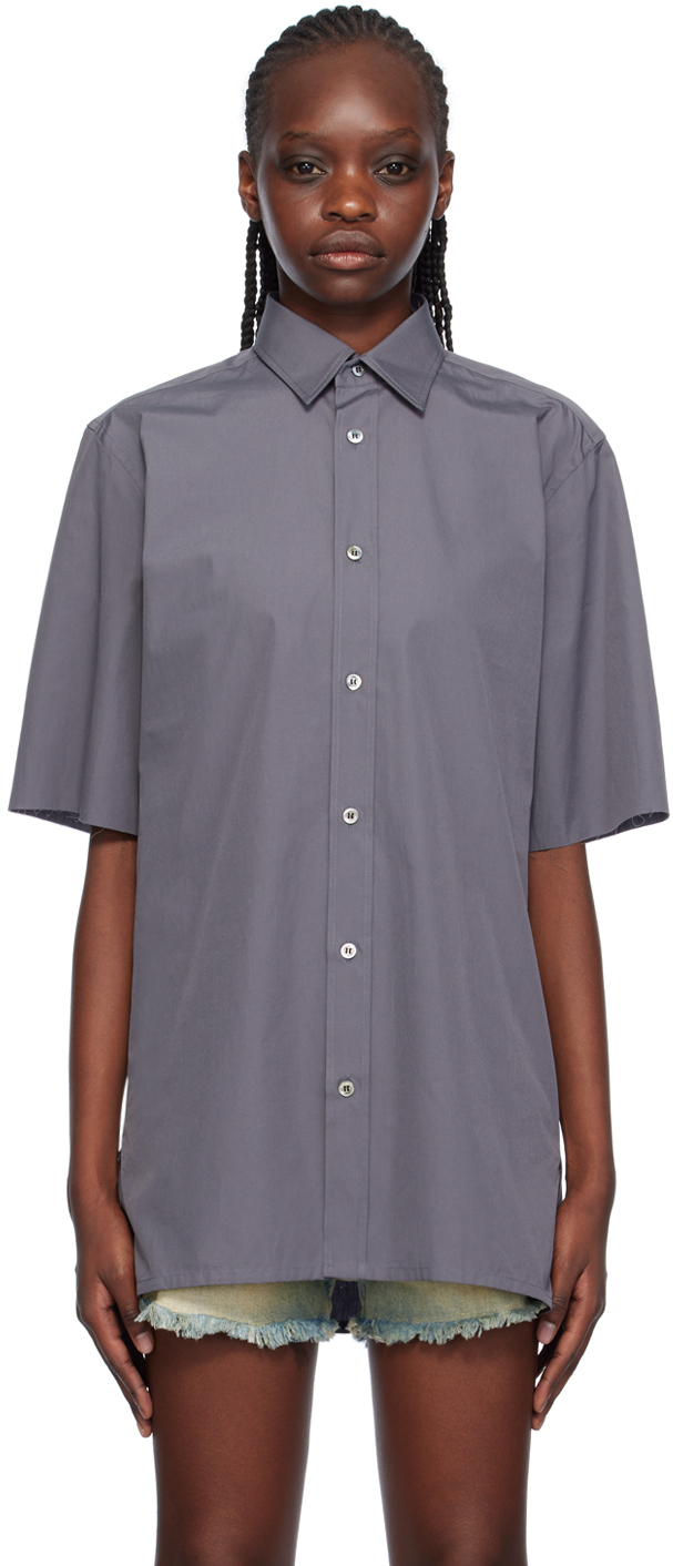 Maison Margiela Chemise grise à bords bruts SSENSE France