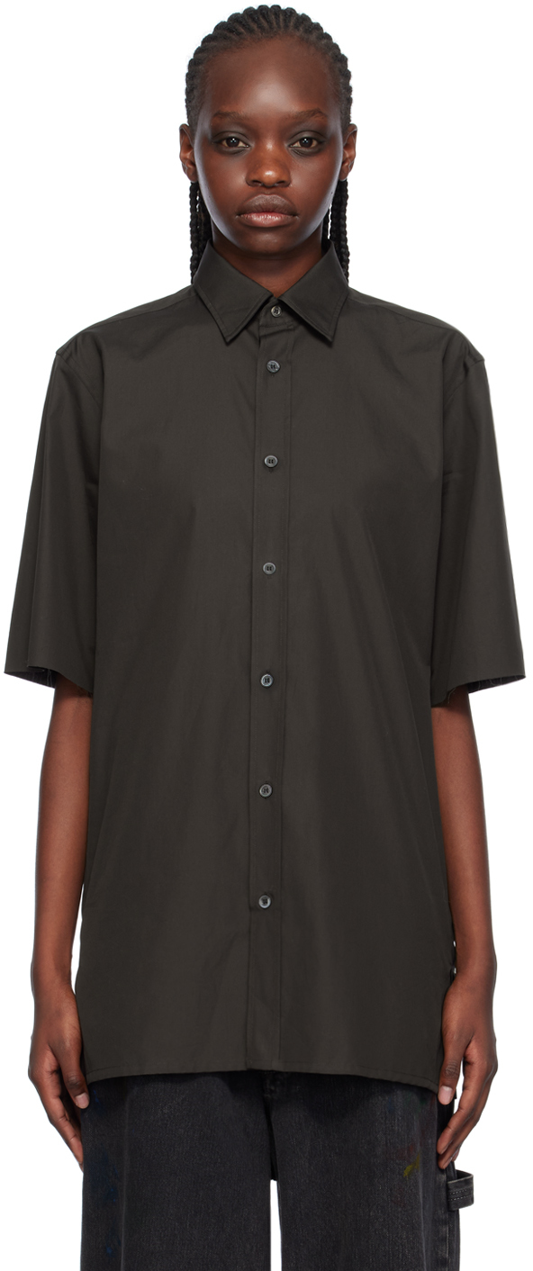 Brown Raw Edge Shirt