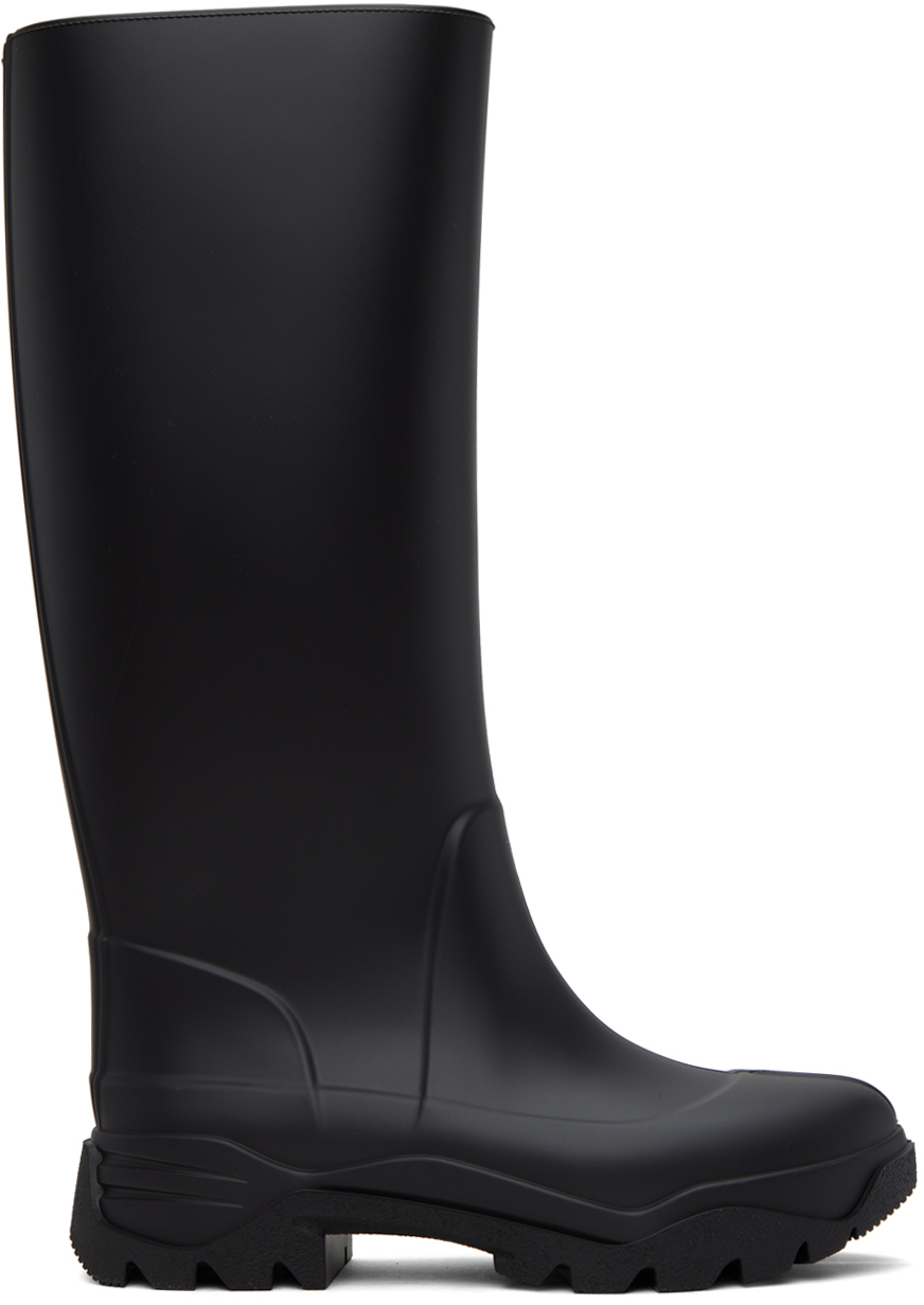 Shop Maison Margiela Black Tabi Rain Boots In T8008 Black Raven