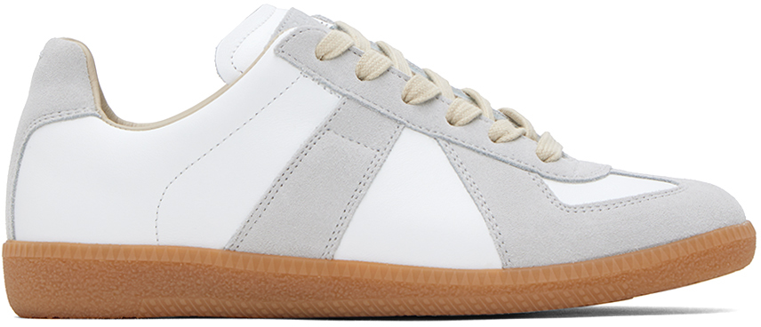 Shop Maison Margiela Gray & White Replica Sneakers In T1016 Dirty White