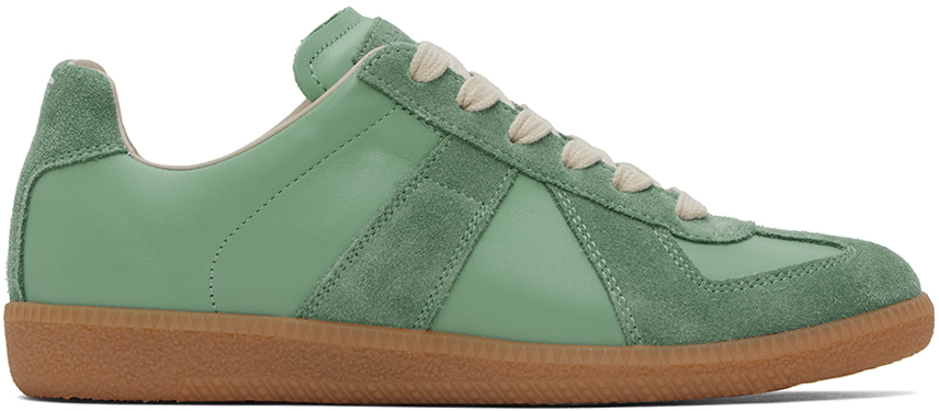 Maison Margiela: Green Replica Sneakers | SSENSE Canada