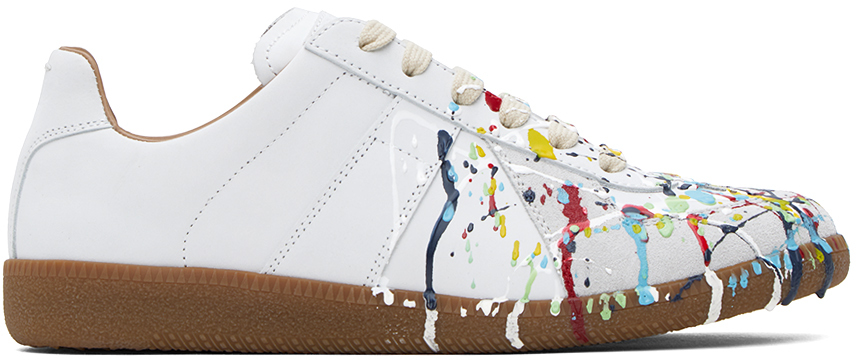 frihed tromme Transcend Maison Margiela: White Paint Replica Sneakers | SSENSE