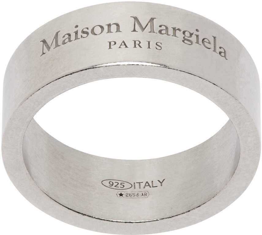 箱付き廃盤 Maison Margiela ロゴ シルバーリング925ITALY