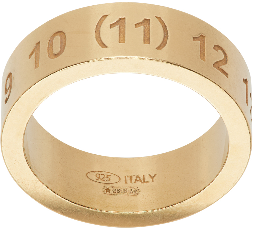 Maison Margiela Gold Numerical Ring In 950 Yellow Gold Plat