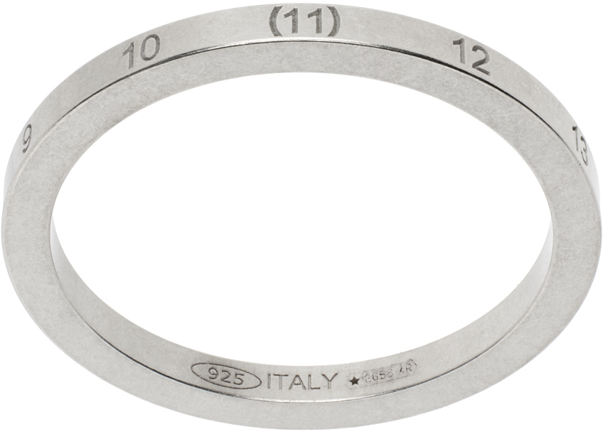 Maison Margiela Silver Numerical Ring In 951 Silver