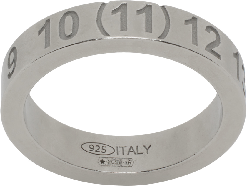 Shop Maison Margiela Silver Numerical Ring In 951 Silver