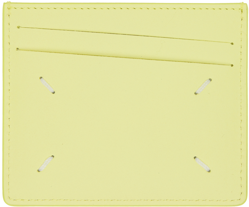 Maison Margiela Yellow Four Stitches Card Holder In T3163 Lemon