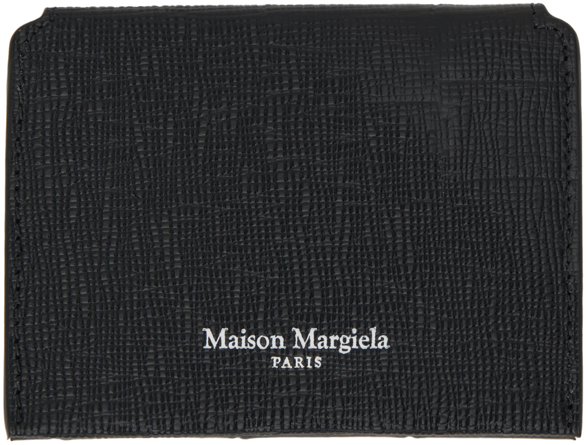 Maison Margiela Black Embossed Card Holder In T8013 Black