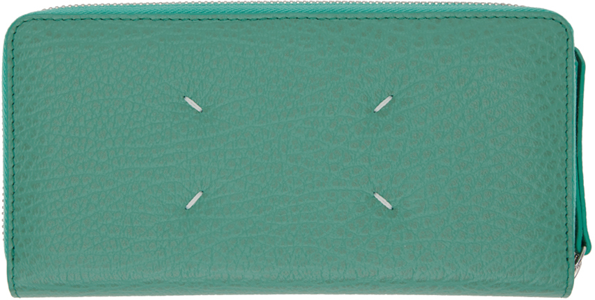 Maison Margiela Green Four Stitches Wallet In T7083 Vert D'eau