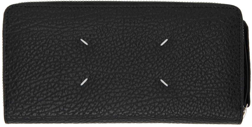 Maison Margiela Black Four Stitches Wallet In T8013 Black