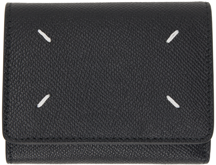 Maison Margiela Black Four Stitches Wallet In T8013 Black