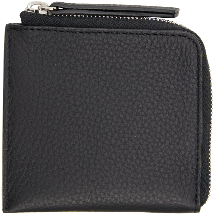 Black Zip Around Wallet by Maison Margiela on Sale