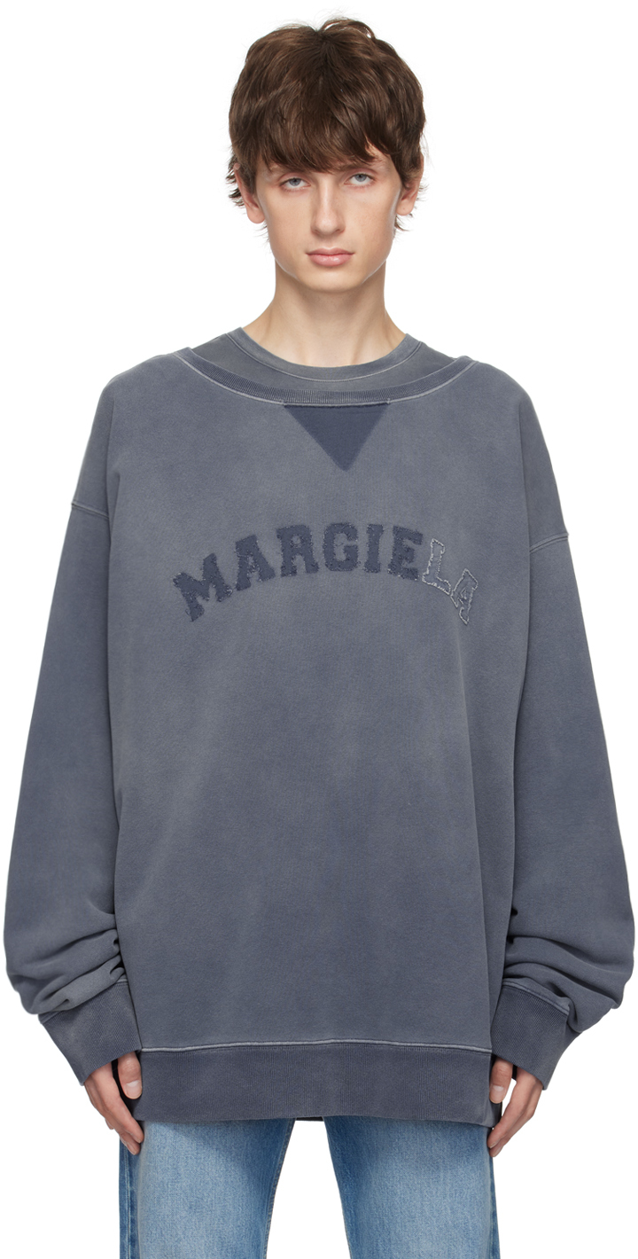Blue Faded Sweatshirt by Maison Margiela on Sale