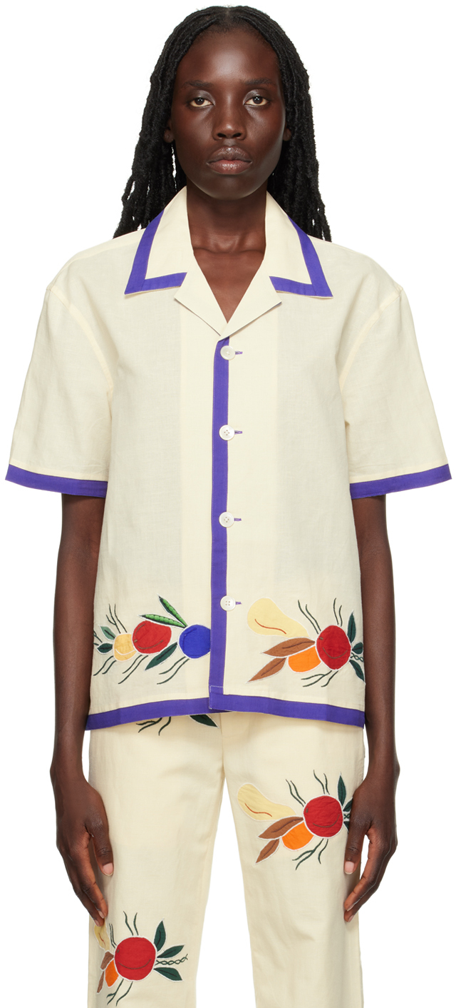 Shop Bode Off-white Fruit Bunch Shirt In White Multi