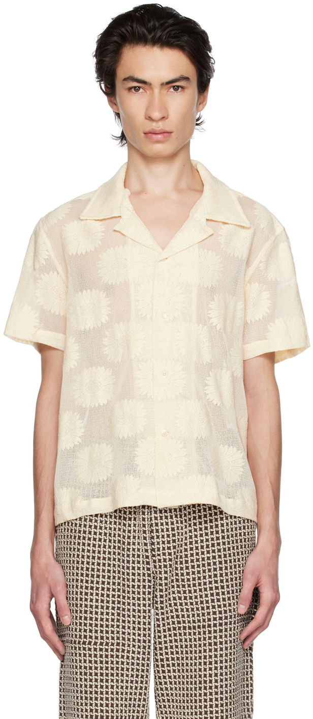 Bode Off-white Sunflower Shirt In Ecru Ecru