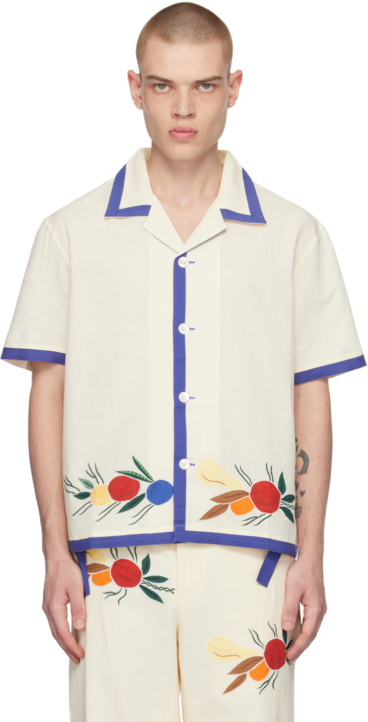 Gucci Ny Yankees Embroidered Cotton Bowling Shirt in Blue for Men