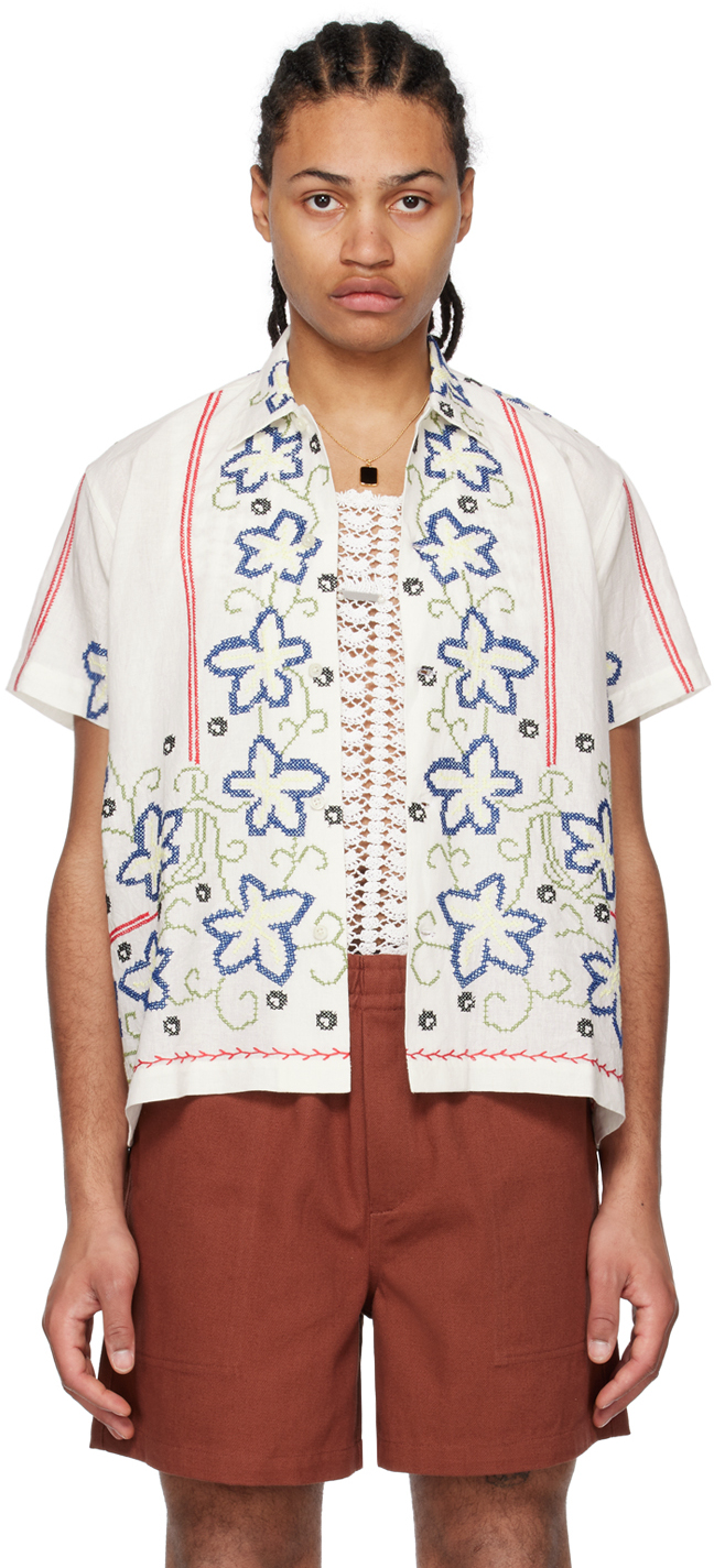 Bode: White Cornflower Shirt | SSENSE