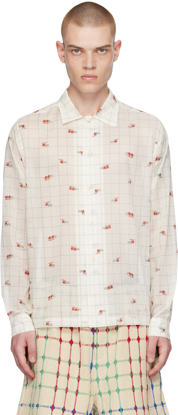 Chemise Bode Imprimée As De Pique - Taille XXL - Col V, Manches Courtes - Rayon Blanc - Neuf Avec étiquettes