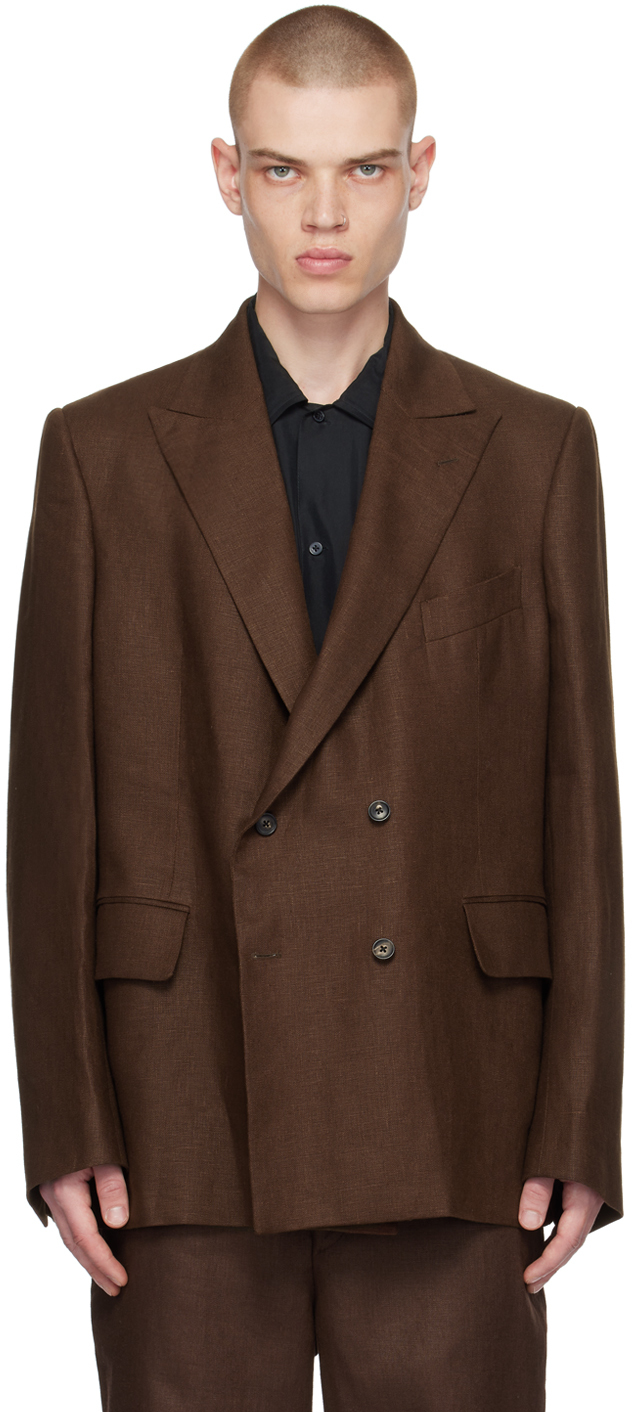 Bode: Brown Double-Breasted Blazer | SSENSE Canada