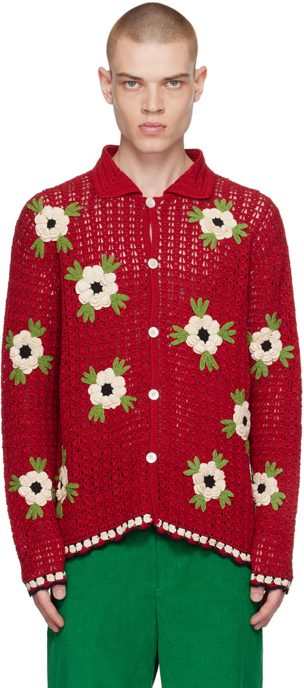 BODE RED WINCHESTER ROSE CARDIGAN