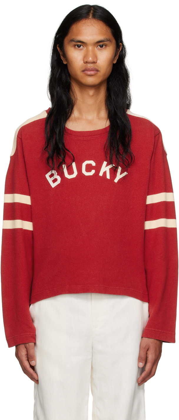 Bode: Red 'Bucky' Sweatshirt | SSENSE Canada