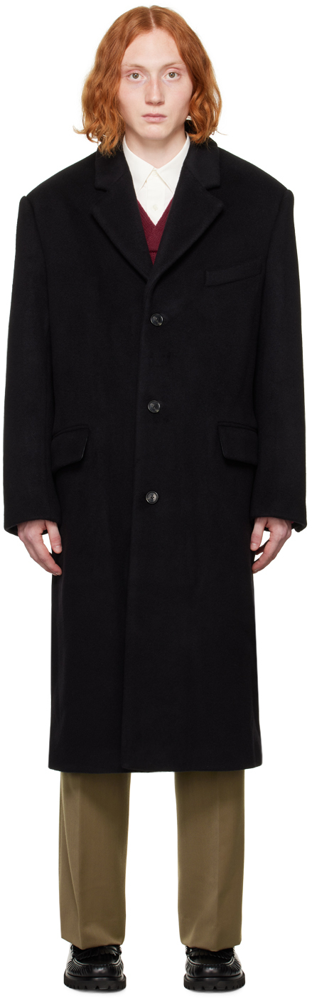 Gant Black Oversized Coat In 005-black