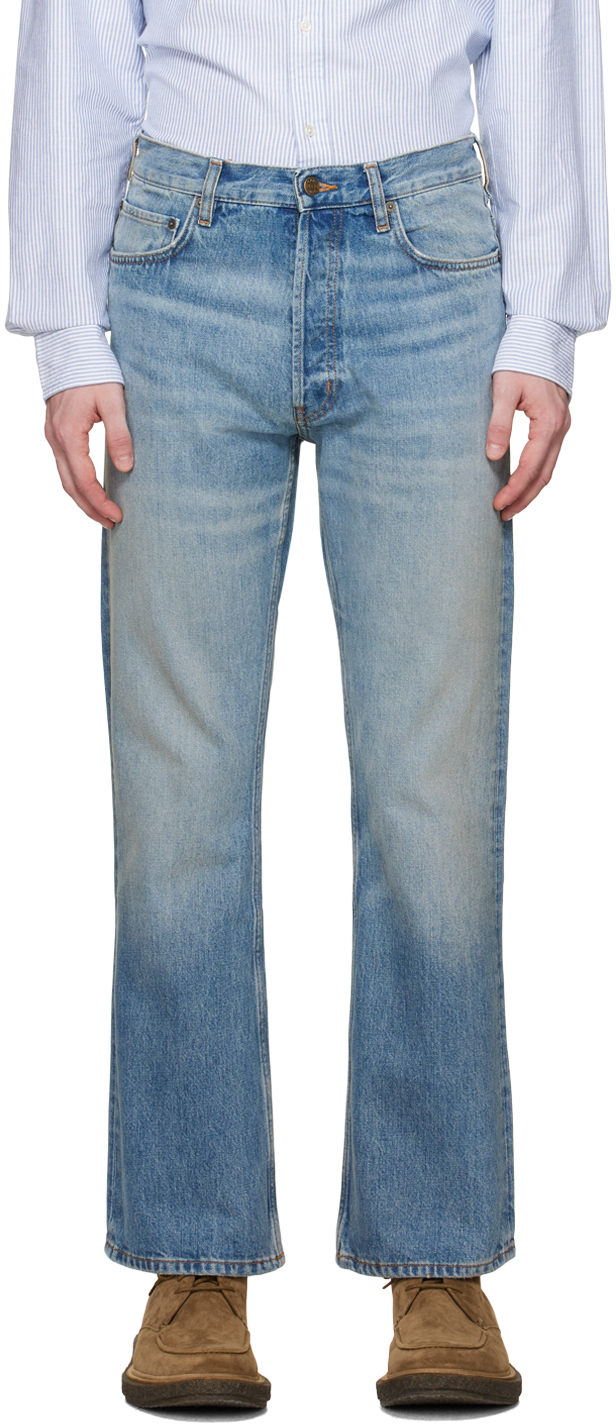 Gant Blue Bootcut Jeans In 973-mid Blue Vintage
