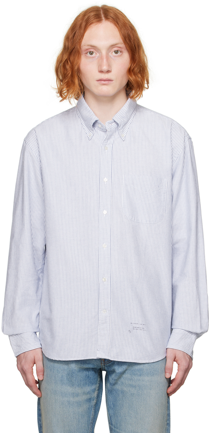 Gant Blue & White Rel Shirt In 473-blue Water