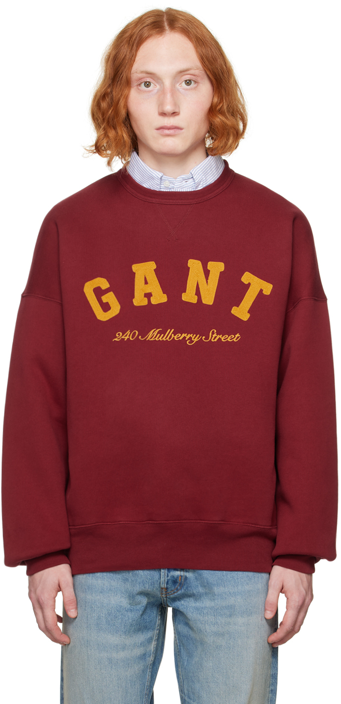 Gant Red Embroidered Sweatshirt In 604-plumped Red