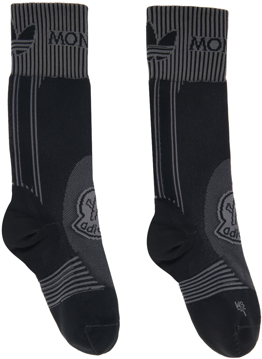 Moncler Genius 3 Moncler Adidas Originals Black Socks In 999 Black