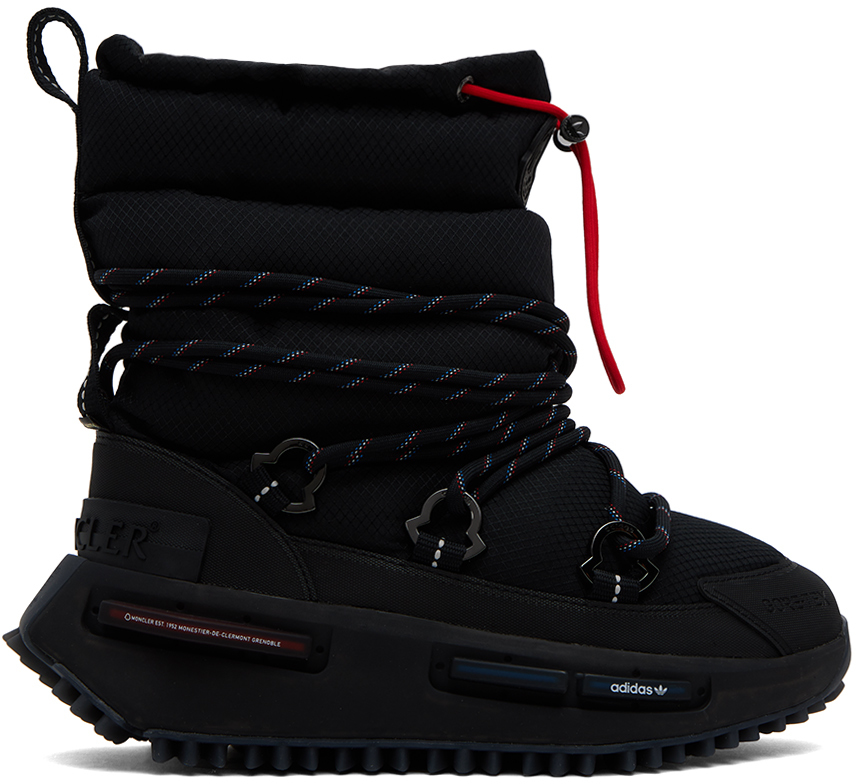 Shop Moncler Genius Moncler X Adidas Originals Black Nmd Boots In 999 Black
