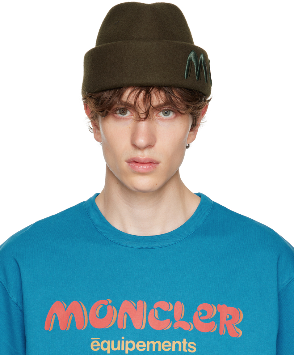Moncler Genius: 5 Moncler Salehe Bembury Green Embroidered Hat | SSENSE