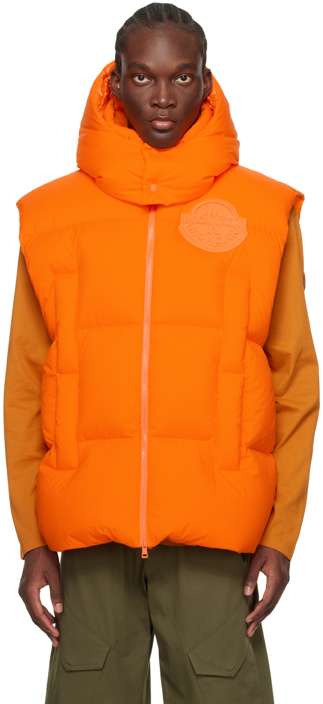 Shop Moncler Genius Orange Apus Down Vest