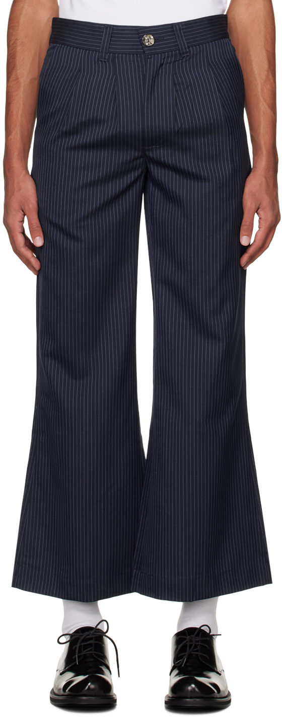 Stretch navy blue pinstripe limited-edition Trousers