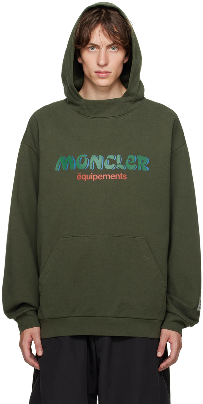 Shop Moncler Genius Moncler X Salehe Bembury Green Printed Hoodie