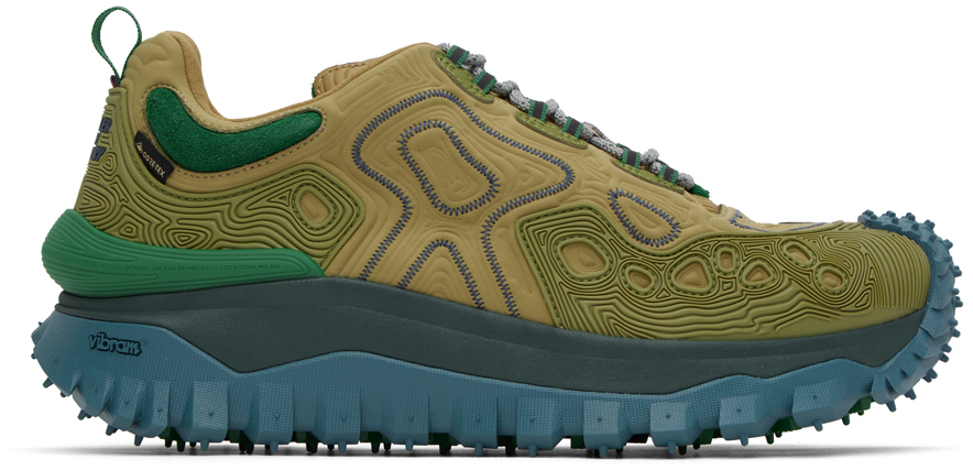 Moncler x Salehe Bembury Green Trailgrip Grain Sneakers
