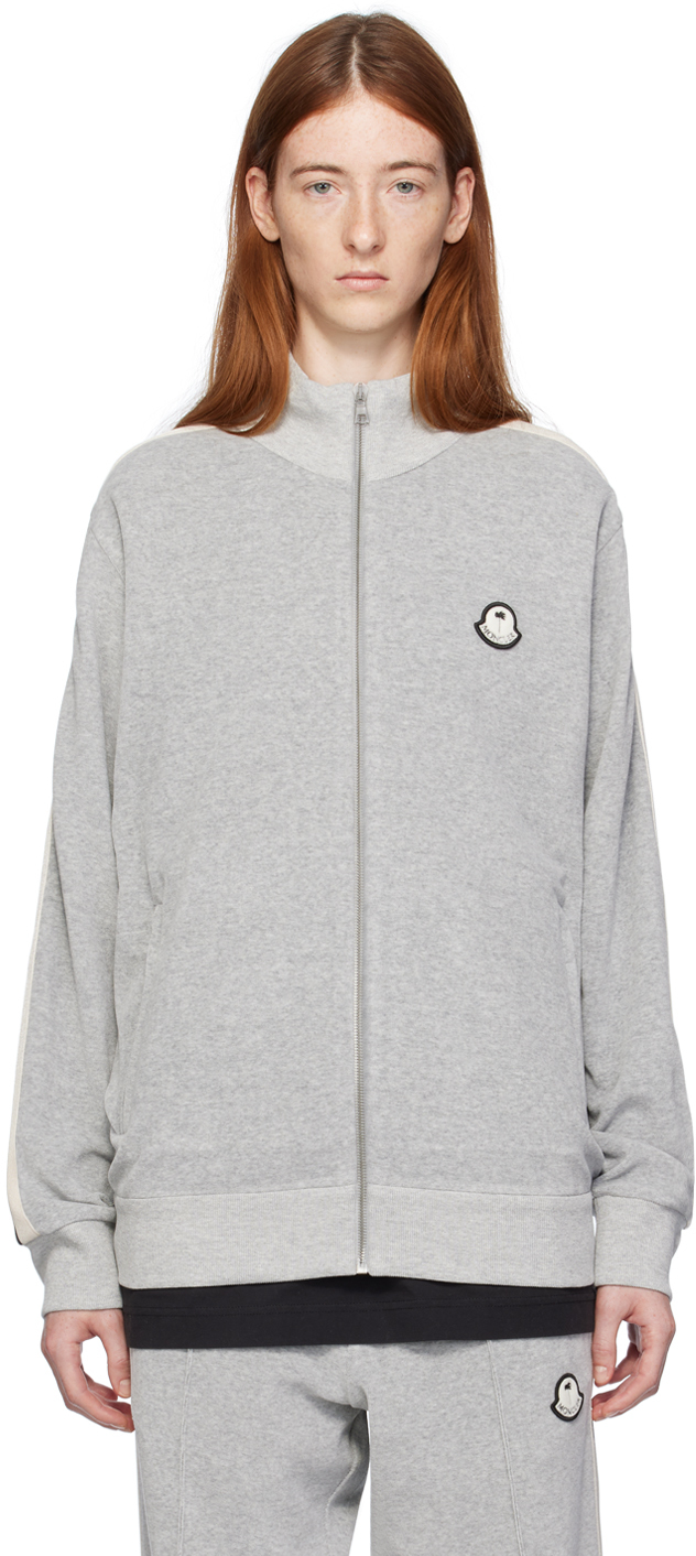 moncler genius moncler x palm angels gray sweater