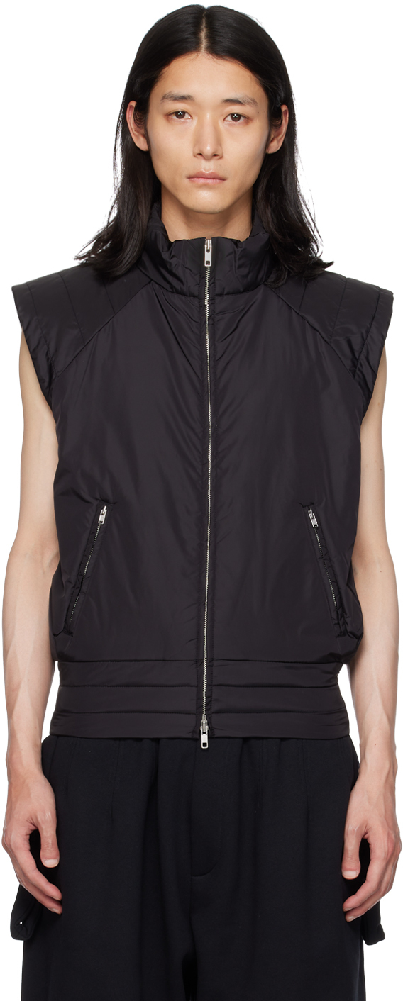 Shop Random Identities Black Duvet Vest In 10000 Black