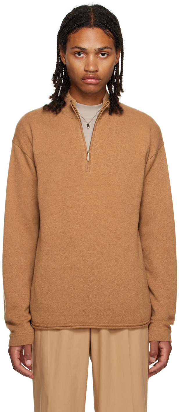 Tan Half-Zip Sweater