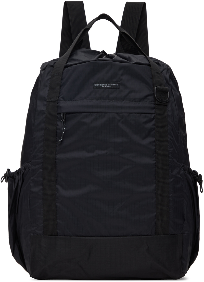 Engineered Garments Black Ripstop Backpack In Ex009 A - Black Nylo