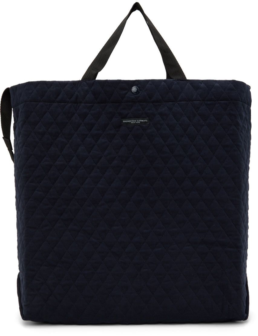 Shop Engineered Garments Navy Carry All Tote In Sd019 Dk Navy Cp Qui